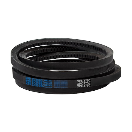 D&D XPC4750 Cogged, Metric V-Belt, 4750mm Outside Length, 22 mm Top Width, 18 mm Thickness, 1 Ribs XPC4750
